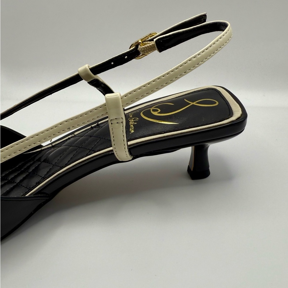 Sam Edelman Black and Cream Kitten Heels - Picture 2 of 8